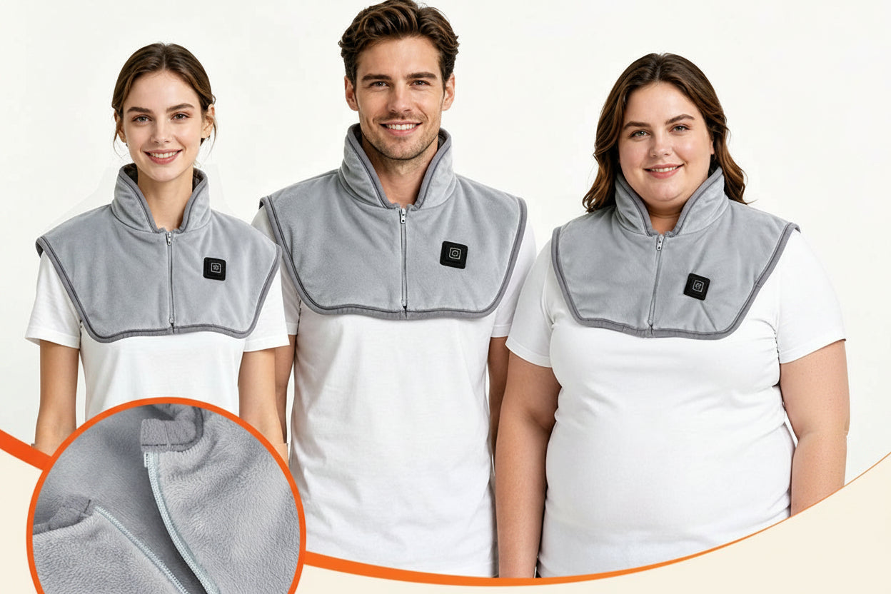 USB Heated Neck Shoulder Wrap – Electric Heating Pad with Three Heat Levels for Back, Neck and Shoulder Pain Relief
