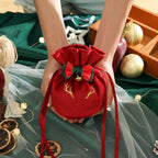 Christmas Apple Gift Bags Set - Festive Holiday Packaging Pouches for Party Favors and Seasonal Gift Giving