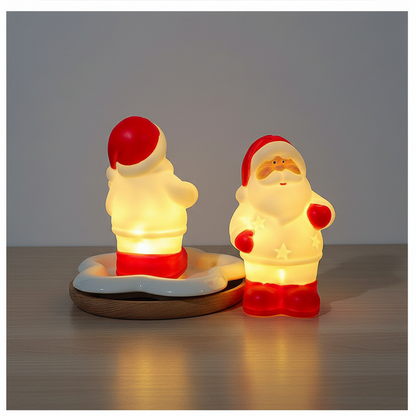 LED Christmas Night Light – Cute Santa and Snowman Bedside Lamp for Kids Bedrooms and Holiday Home Decor