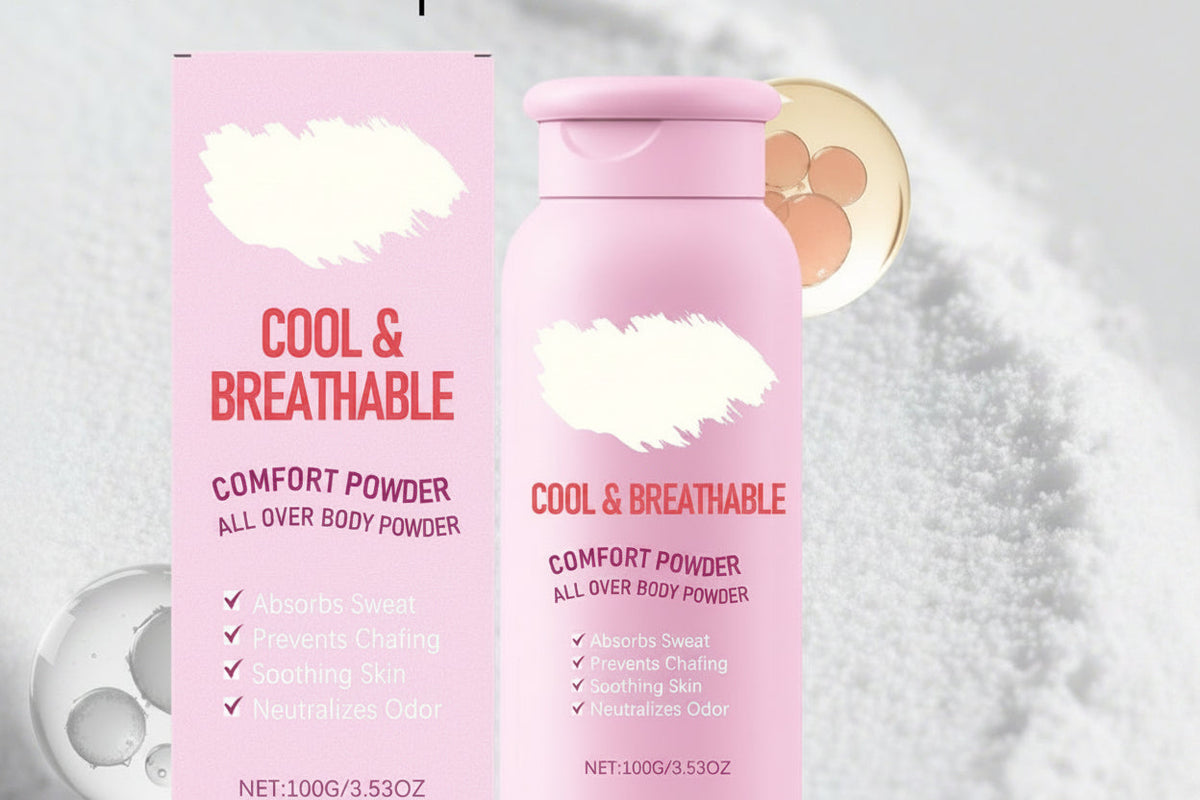 Talcum Body Powder – Sweat-Absorbing Cooling Powder for All-Over Body Comfort, Lightweight Moisture-Wicking Dryness and Non-Greasy Freshness
