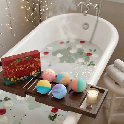 Christmas Bath Bomb Gift Set – Handmade Aromatherapy Spa Balls for Relaxation, Moisturizing Skin Care and Holiday Gifts