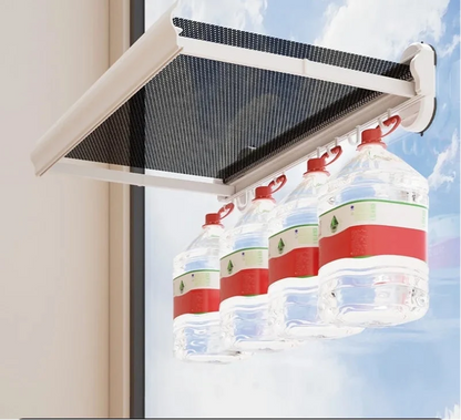 Retractable Wall Clothes Rack – Suction Cup Folding Drying Rack for Socks, Underwear and Balcony Space Saving Storage