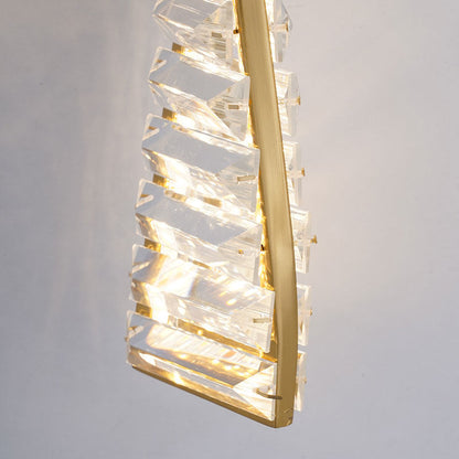Modern Crystal Spiral Wall Sconce – Long Strip LED Wall Lamp for Hallway, Hotel, Entrance and Contemporary Indoor Lighting
