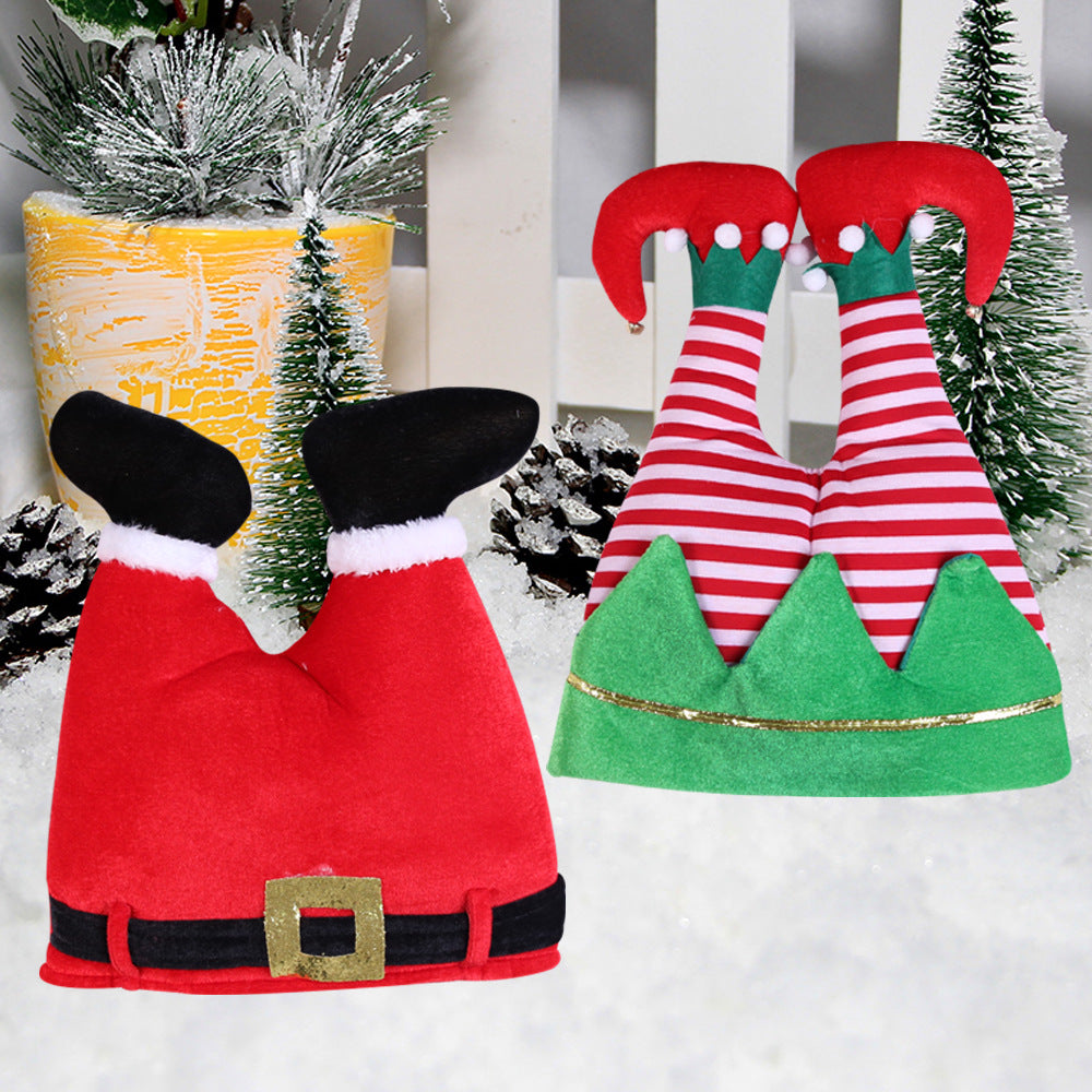 Elf Pants Santa Hat – Funny Christmas Beanie for Holiday Parties, Family Gatherings and Seasonal Costume Accessories