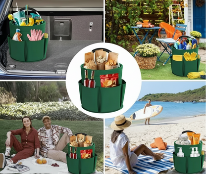 Large Capacity Folding Storage Organizer Bag – Utility Tote with Handle for Cleaning Supplies, Tools, Picnics and Daily Organization