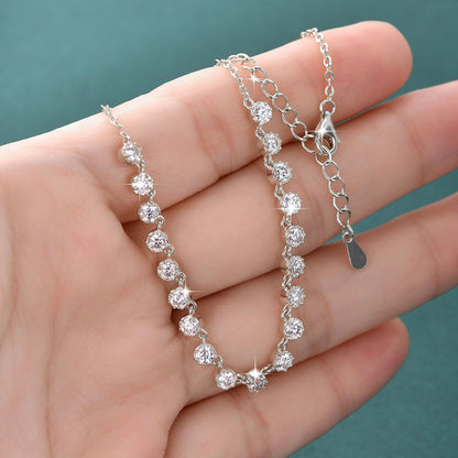 Moissanite Bubble Choker Necklace – Sparkling 3MM Stones with 14K Gold-Filled Finish for Women, Weddings, Parties and Elegant Layered Jewelry Looks