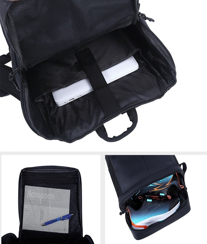 Large-Capacity Outdoor Shoulder Bag – Waterproof Wear-Resistant PU Travel and Sports Duffel with Shoe Compartment for Hiking, Gym and Weekend Trips