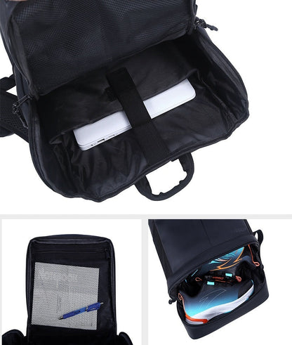 Large-Capacity Outdoor Shoulder Bag – Waterproof Wear-Resistant PU Travel and Sports Duffel with Shoe Compartment for Hiking, Gym and Weekend Trips