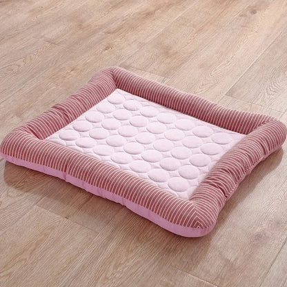 Cooling Pet Bed Mat – Breathable Ice Silk Dog and Cat Cooling Pad for Summer Sleeping, Soft Puppy Kitten Blanket with Comfortable Support