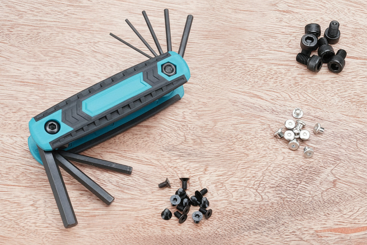 Folding Allen Wrench Set – 8-in-1 Portable Metric Hex Key and Tamper-Proof Torx Tool Kit for Bicycle, Furniture and DIY Repairs