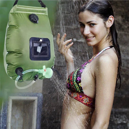 Solar Camping Shower Bag-20L Portable Outdoor Water Heating System with Hose and Shower Head for Travel Adventures