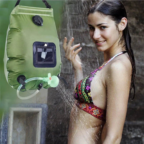 Solar Camping Shower Bag-20L Portable Outdoor Water Heating System with Hose and Shower Head for Travel Adventures