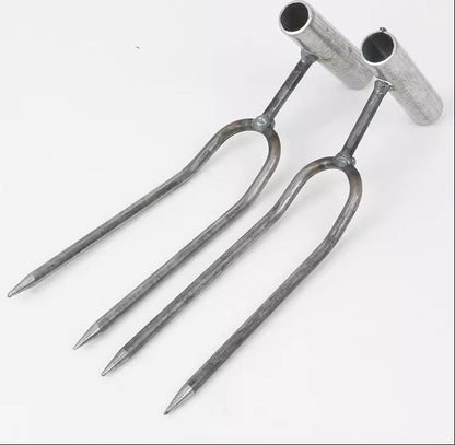 Adjustable Two-Teeth Garden Fork – Stainless Steel Hand Cultivator and Spade Tool for Digging, Loosening Soil, Weeding and Efficient Home Gardening