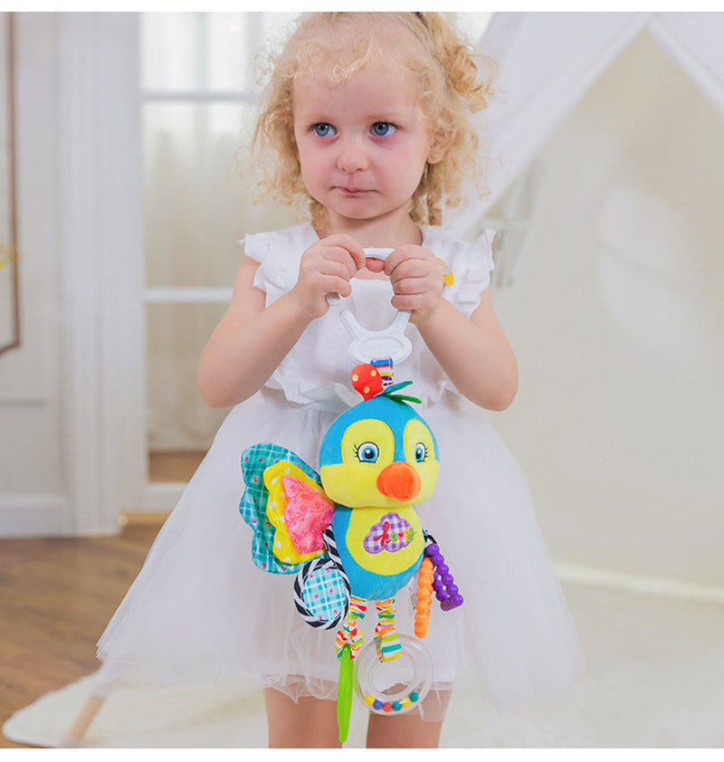 Plush Elephant Baby Lovey – Soft Stuffed Animal with Bell and Built-In Rattles for Newborn Sensory Development, Comfort and Gifting
