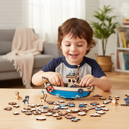 Ocean Fisher Puzzle Kit – DIY 3D Wooden Pendulum Model for Creative Building, Home Decoration and Educational Fun