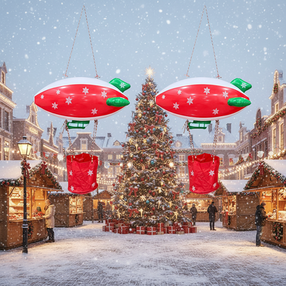Inflatable Christmas Spaceship – LED Outdoor Holiday Yard Decoration for Festive Displays and Winter Celebrations
