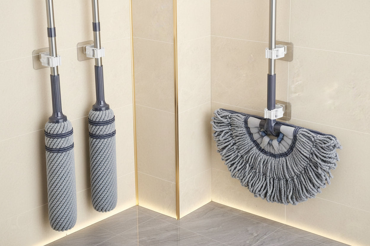Self-Wringing Spin Mop – 40cm Microfiber Wet and Dry Floor Cleaner with Hands-Free Washing for Kitchen, Bathroom and Home