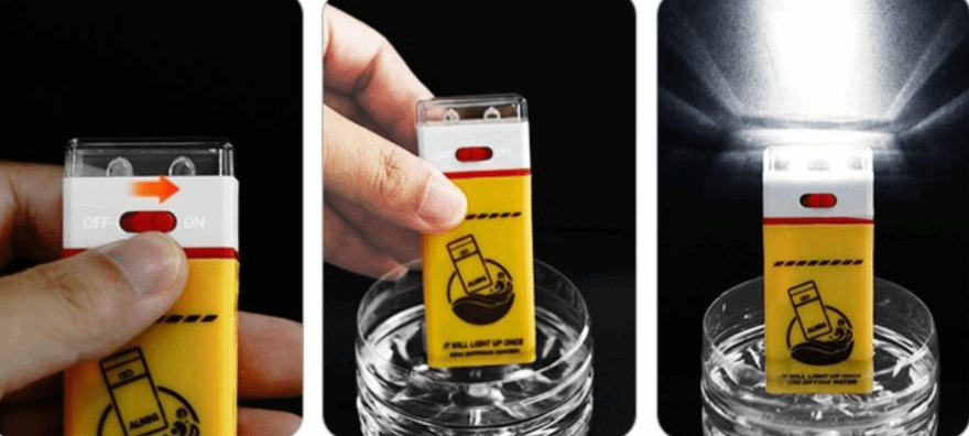 Emergency Saline Water LED Lamp – Compact Water-Activated Light with Water-Resistant Design, Maintenance-Free Operation and No Charging Required