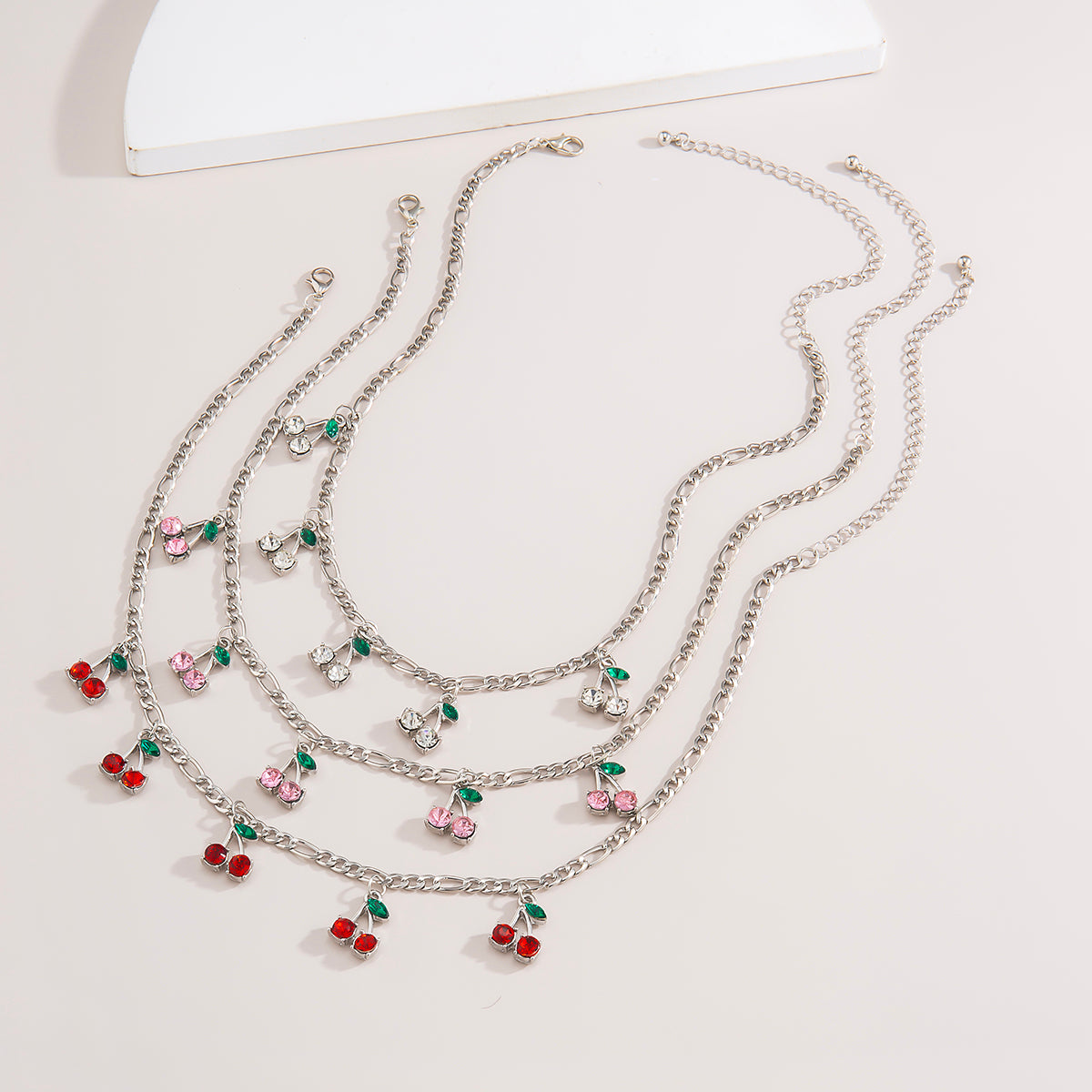 Red Cherry Pendant Necklace – Sweet Romantic Gold Tone Clavicle Chain Jewelry for Women and Girls, Fashionable Gift for Parties and Dates