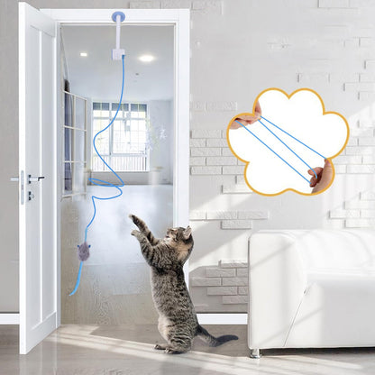 Electronic Feather Cat Toy – Self Play Hanging Teaser with Catnip Mice for Bored Indoor Cats