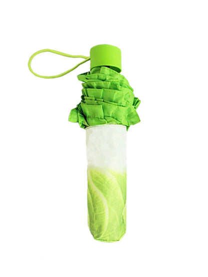 Creative Cabbage Umbrella – Funny Lettuce-Inspired Folding Parasol with UV and Rain Protection for Beach Trips, Travel, Novelty Gifts and Everyday Fun