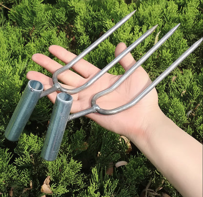 Adjustable Two-Teeth Garden Fork – Stainless Steel Hand Cultivator and Spade Tool for Digging, Loosening Soil, Weeding and Efficient Home Gardening
