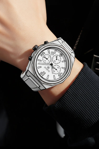 Men’s Fashion Quartz Watch – Waterproof Luminous Manga-Style Wristwatch with Silicone Strap for Everyday Casual Wear, Stylish Gifting and Modern Accessories