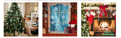 Acrylic Crystal Snowflake Ornament Set – Christmas Tree Icicle Hanging Decorations for Holiday Parties and Elegant Winter Displays