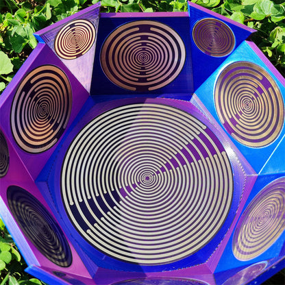 Polarizing Disk Energy Bowl – Multi-Frequency Oscillator Crystal Purification Decor for Meditation Spaces, Display and Relaxing Home Ambience