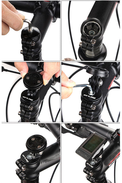 Aluminum Bicycle Computer Mount – Stem Mounted Cycling Computer Holder for GPS Bike Computers, Speedometers and Stopwatches