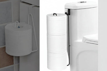 Bathroom Toilet Paper Holder – Over the Tank Storage Organizer with Extra Roll Capacity for Small Bathrooms and Restrooms