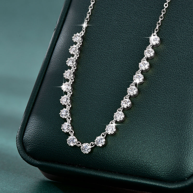 Moissanite Bubble Choker Necklace – Sparkling 3MM Stones with 14K Gold-Filled Finish for Women, Weddings, Parties and Elegant Layered Jewelry Looks