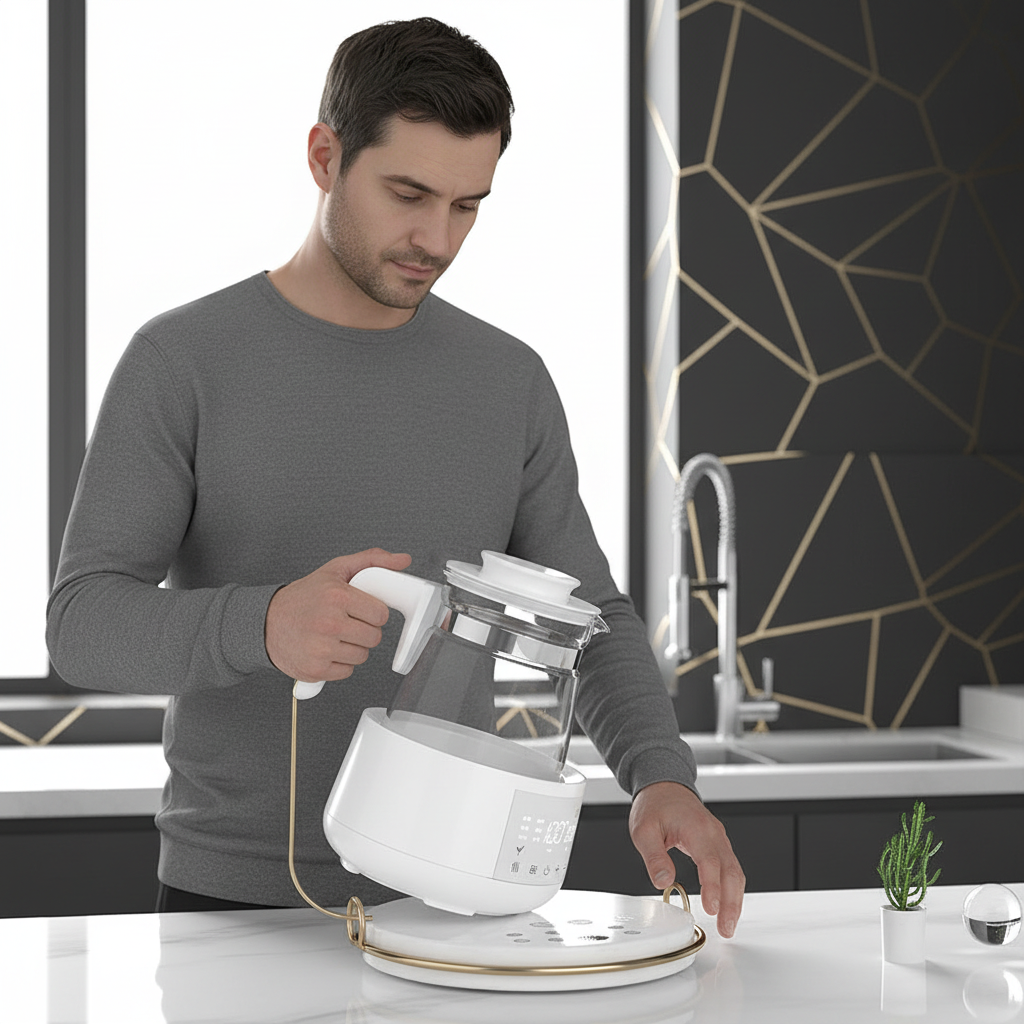 Smart Electric Baby Kettle – 1.2L Thermostatic Milk Warmer with 24-Hour Keep-Warm Function for Infant Formula and Water Preparation