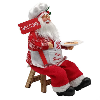 Standing Chef Santa Figurine – Christmas Kitchen Decoration for Festive Tables and Holiday Home Displays
