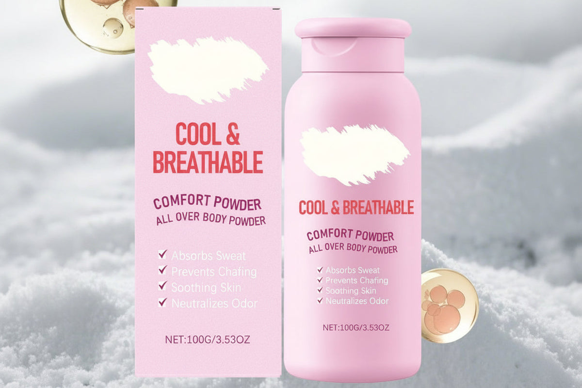 Talcum Body Powder – Sweat-Absorbing Cooling Powder for All-Over Body Comfort, Lightweight Moisture-Wicking Dryness and Non-Greasy Freshness