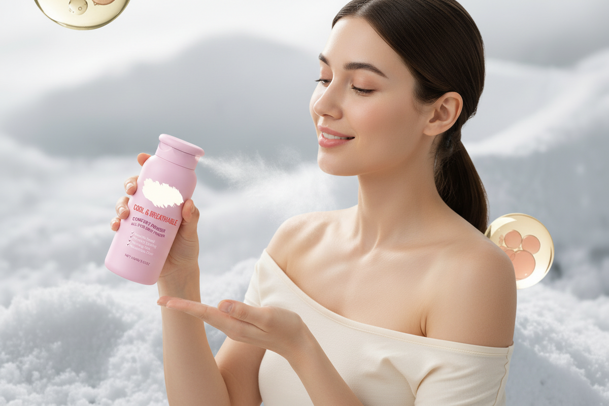 Talcum Body Powder – Sweat-Absorbing Cooling Powder for All-Over Body Comfort, Lightweight Moisture-Wicking Dryness and Non-Greasy Freshness