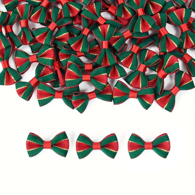 Christmas Bow Set – Handmade Red Ribbon Bows for Wreaths, Trees, Gift Wrapping and DIY Holiday Crafts