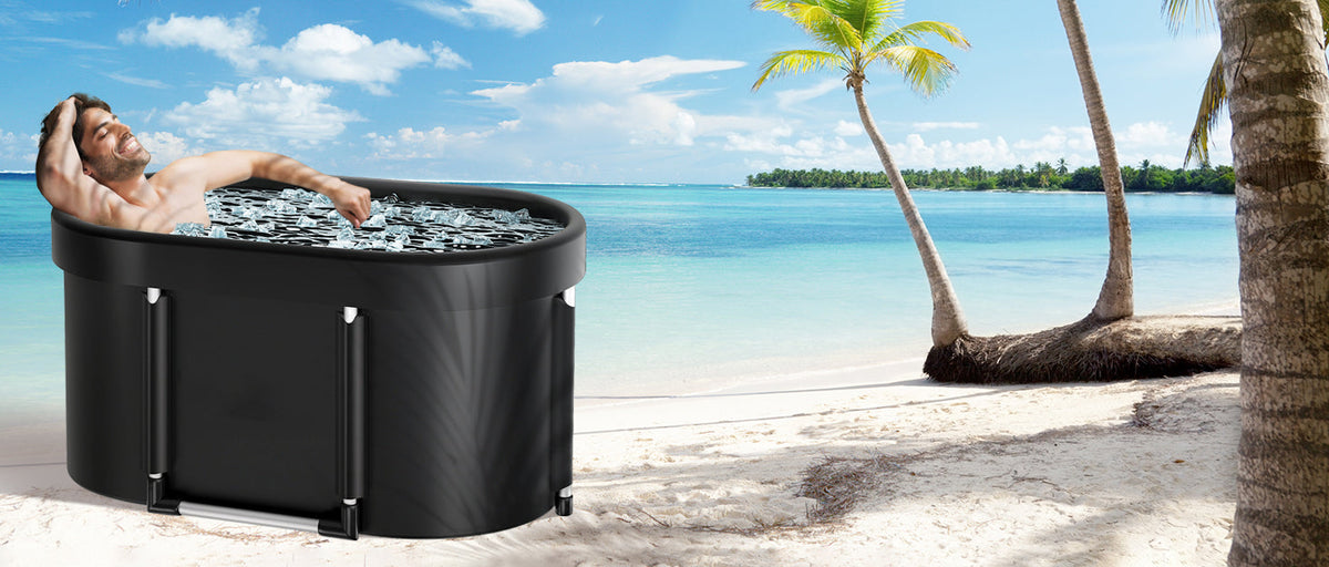 Large Ice Bath Tub – Portable Collapsible Cold Plunge with Upgraded Aluminum Frame for Athletes, Recovery, Outdoor Gardens, Gyms and Home Wellness