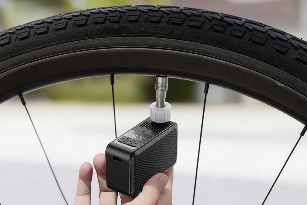 Electric Bike Pump –150 PSI  Portable Smart Tire Inflator for Bicycle Tires with AV/FV Valve Compatibility and Fast Inflation