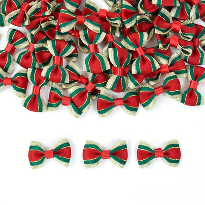 Christmas Bow Set – Handmade Red Ribbon Bows for Wreaths, Trees, Gift Wrapping and DIY Holiday Crafts