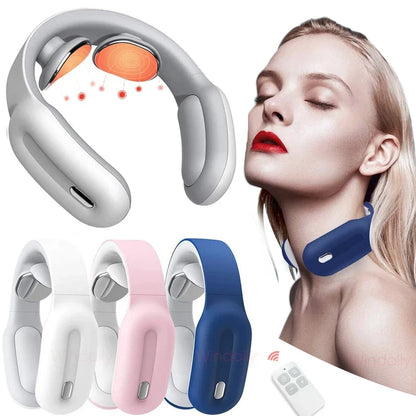 Smart Neck Massager – Wireless Heated Electric Pulse Device with 3 Modes and 15 Levels for Relaxation, Comfort and Muscle Recovery