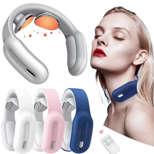 Smart Neck Massager – Wireless Heated Electric Pulse Device with 3 Modes and 15 Levels for Relaxation, Comfort and Muscle Recovery
