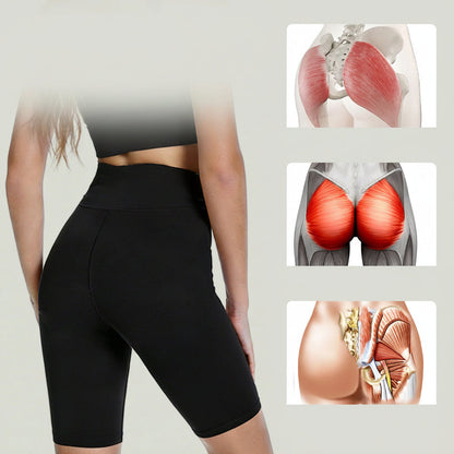 Microcurrent Yoga Shorts – Butt Lifting Body Shaping Fitness Shorts with Hip Enhancement and Massage Support