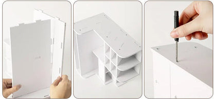 Wooden Desk Organizer – Multi Compartment Stationery Holder with Bookshelf for Office Supplies, Pens and Desktop Organization