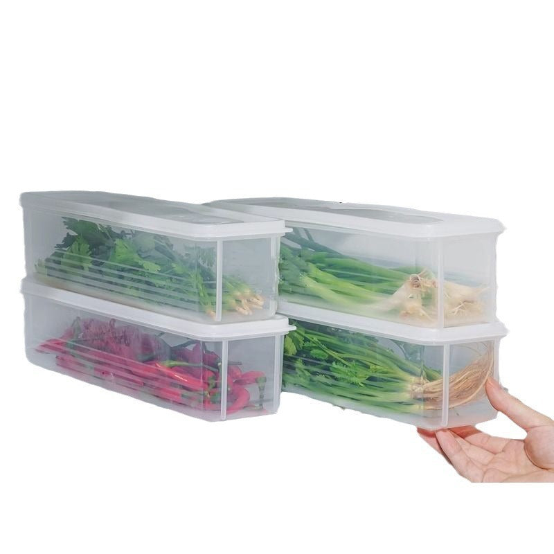 Refrigerator Storage Containers – Sealed Plastic Fresh-Keeping Boxes with Lids for Eggs, Noodles, Scallions, Cilantro and Organized Kitchen Storage