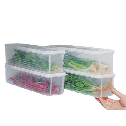 Refrigerator Storage Containers – Sealed Plastic Fresh-Keeping Boxes with Lids for Eggs, Noodles, Scallions, Cilantro and Organized Kitchen Storage