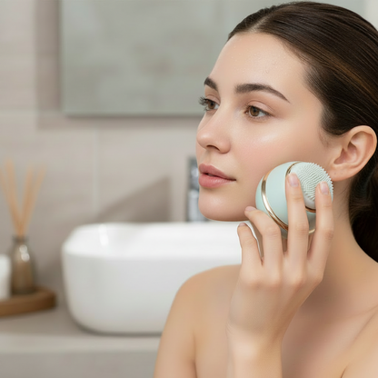 Sonic Facial Cleansing Brush – Deep Face Cleaning Exfoliating Beauty Device for Healthier Skin Care and Glowing Complexion.