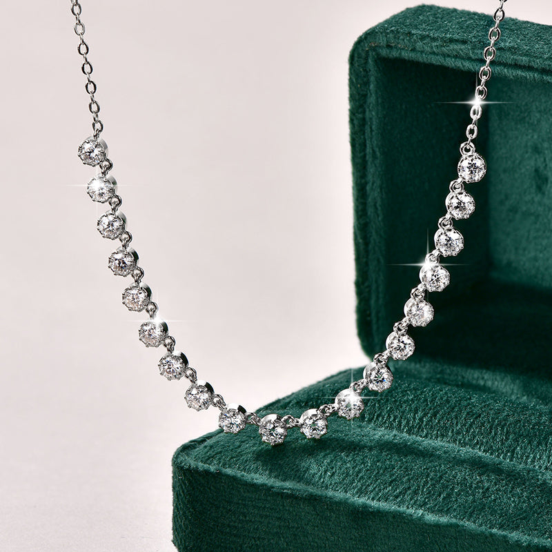 Moissanite Bubble Choker Necklace – Sparkling 3MM Stones with 14K Gold-Filled Finish for Women, Weddings, Parties and Elegant Layered Jewelry Looks