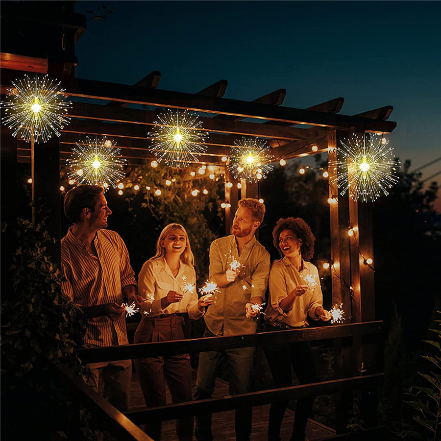 Firework Fairy Lights Set – 180 LED Outdoor Starburst Lights for Christmas Gardens, Weddings and Parties