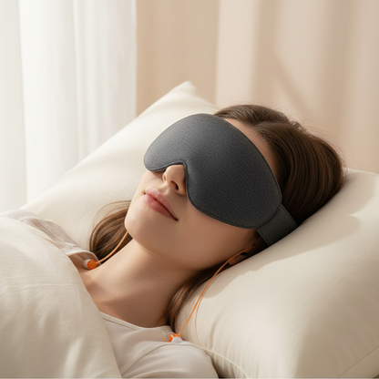 Blackout Sleep Mask – 3D Soft Shading Eye Cover with Noise-Reducing Ear Plugs for Travel, Naps, Meditation and Comfortable Rest Anywhere